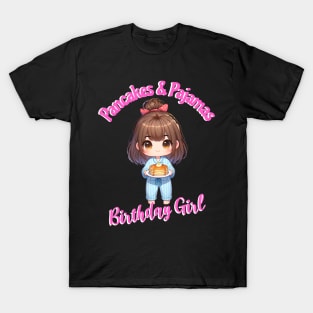 Kids Pancakes & Pajamas Slumber Party Shirt Birthday Girl T-Shirt